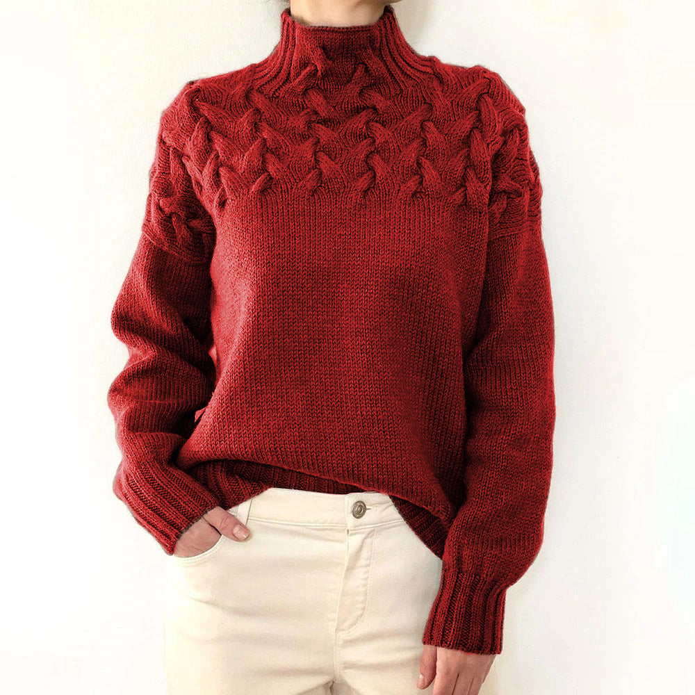Elena | Pull Col Roulé Tricoté Chaud