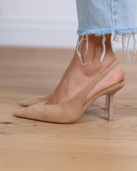 Giselle | Talons Slingback en Suède