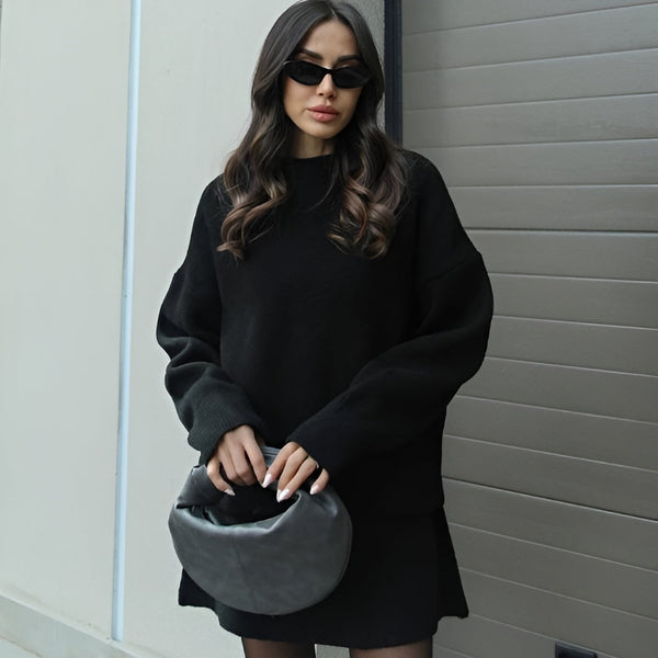 Esme |  A cozy sweater and a flowy flattering skirt
