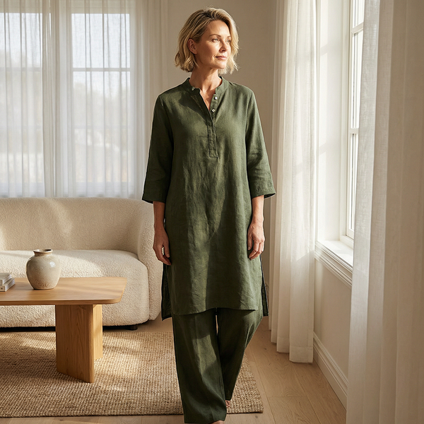 Melissa | Ensemble composé d'un haut unicolore et d'un pantalon ample