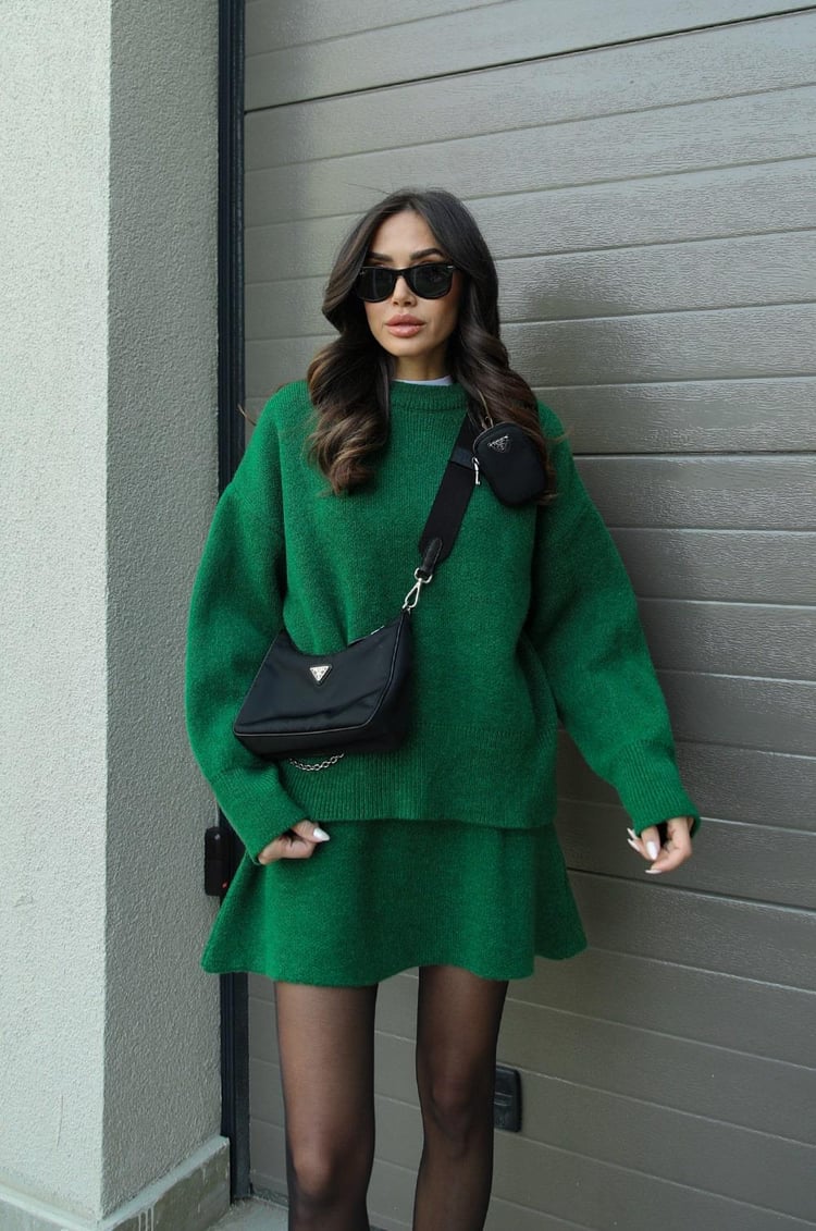 Esme |  A cozy sweater and a flowy flattering skirt