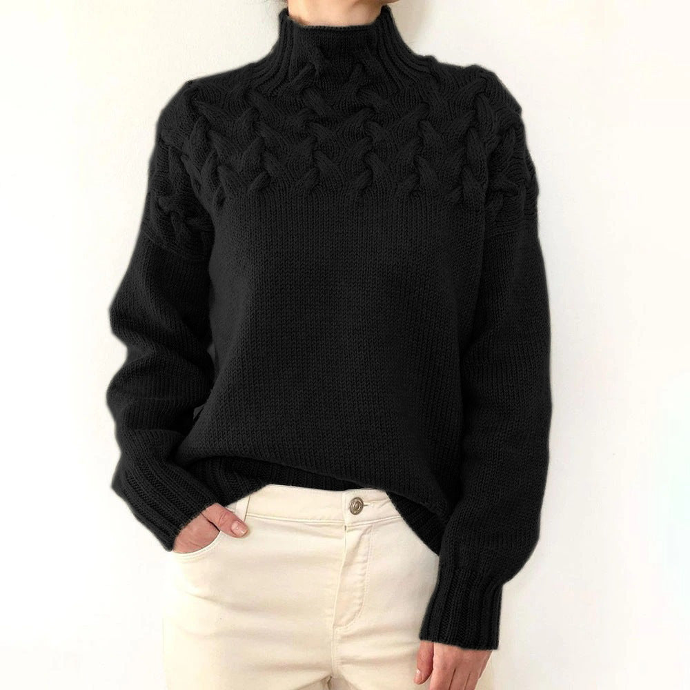 Elena | Pull Col Roulé Tricoté Chaud